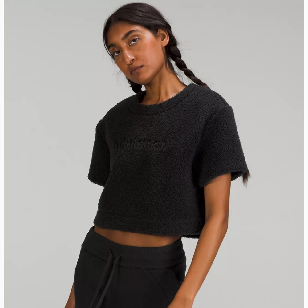 Textured Fleece Embroidered Logo T-Shirt